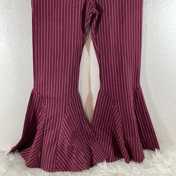 FREE PEOPLE Mari Ponte Knit Flare Casual Trouser Pants Winterberry Size 10 NWT - Picture 6 of 16